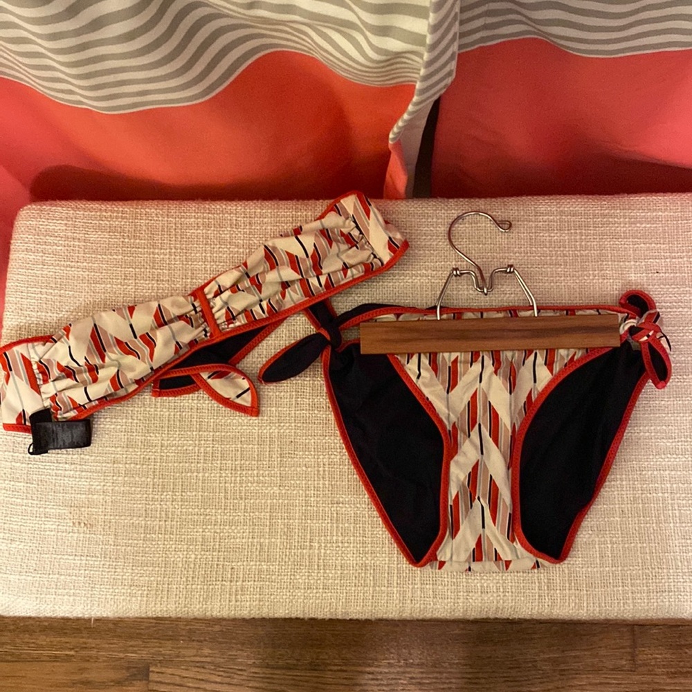 Marc by Marc Jacobs Swimsuit Bikini Reversible S/P Small MBMJ Red Blue Two Piece